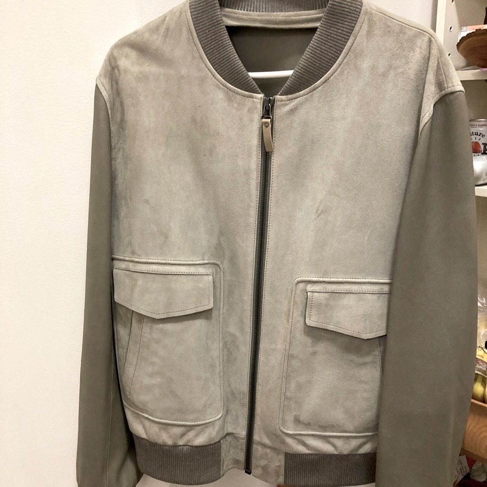 Yves Salomon suede leather jacket